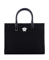 Pre-Owned Versace Large La Medusa Tote Embossed Canvas
