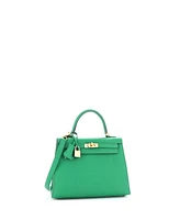 Pre-Owned Hermes Kelly 25 Handbag Green Epsom with Gold Hardware