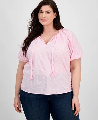 Style & Co Plus Applique Top, Exclusively at Macy's