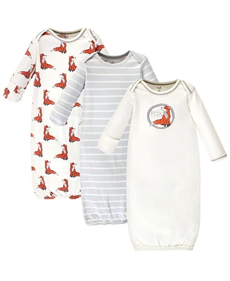 Touched by Nature Baby Boys Organic Cotton Gowns, Boho Fox, Preemie/Newborn