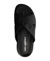 Karl Lagerfeld Paris Men's Tumbled Leather Criss Cross Sandal