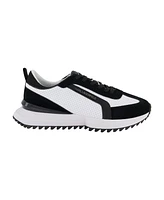 Karl Lagerfeld Paris Men's Perforated Metal Logo Running Sneakers