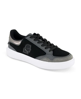 Karl Lagerfeld Paris Men's Side Patch Court Lace Up Sneakers