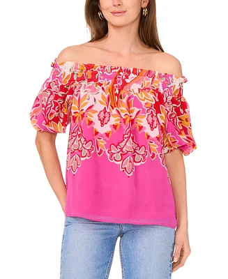 Sam & Jess Women's Floral-Print Off-The-Shoulder Top