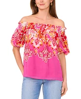 Sam & Jess Women's Floral-Print Off-The-Shoulder Top