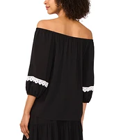 Sam & Jess Women's Lace-Trim Off-The-Shoulder Top