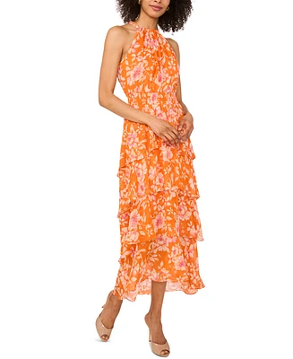 Sam & Jess Women's Floral-Print Maxi Halter Dress
