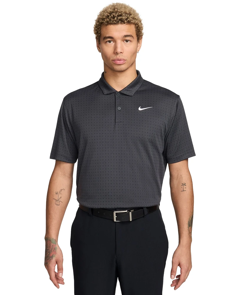 Nike Men's Core Dri-fit Classic-Fit Dot-Print Golf Polo Shirt