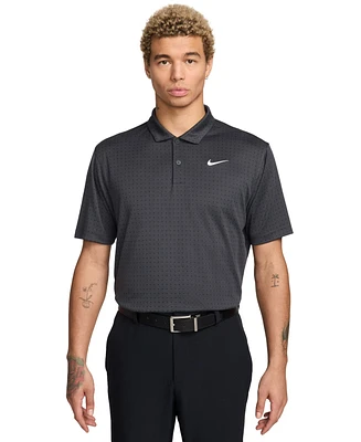 Nike Men's Core Dri-fit Classic-Fit Dot-Print Golf Polo Shirt