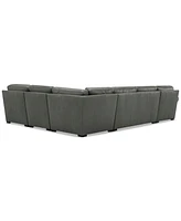 Radley Roll Arm 139" -Pc. Leather Square Corner Chaise Sectional