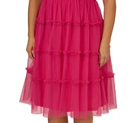 Aidan by Adrianna Papell Plus Square-Neck Tiered Dress