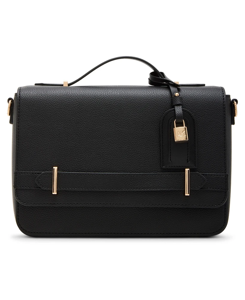 Anne Klein Belted Flap Small Satchel Bag