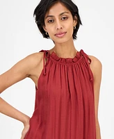 Robbie Bee Women's Tiered-Ruffle-Trim A-Line Sleeveless Dress