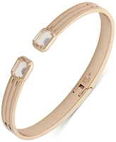 Lauren Ralph Lauren Gold-Tone Crystal Ribbed Cuff Bracelet