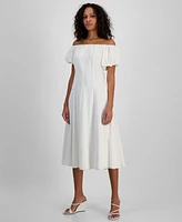Sam Edelman Women's Off-The-Shoulder Puff-Sleeve A-Line Dress