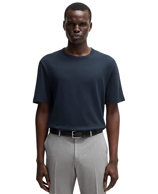 Boss by Hugo Men's Cotton Linen Regular-Fit T-Shirt