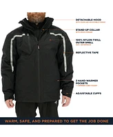 RefrigiWear Men's 3-in-1 Rainwear Jacket Waterproof Raincoat, Versatile All-Weather Outerwear, Breathable Design