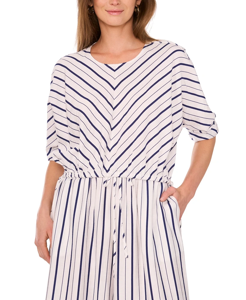 Sam & Jess Petite Chevron-Striped Tie-Hem Top