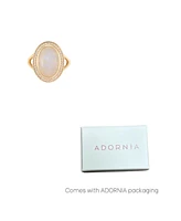 Adornia Fine Moonstone Halo Ring 14k gold vermeil