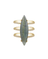 Adornia Fine Labradorite Marquis Ring 14k gold vermeil