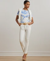 Lauren Ralph Women's Paisley Stretch Cotton Crewneck Tee