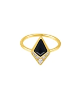 Adornia Fine Black Onyx Kite Ring 14k gold vermeil