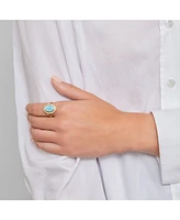 Adornia Fine Larimar Halo Ring 14k gold vermeil
