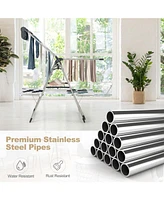 Large Foldable Clothes Drying Rack with Tall Hanging Bar