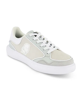 Karl Lagerfeld Paris Men's Side Patch Court Lace Up Sneakers