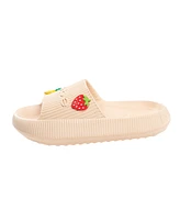 Bebe Little and Big Girls Fun Stylish Platform with Logo Charms Slides