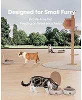 Automatic Cat Feeder,48-Hour Timer Cat Bowl with Ice Gel Pack Refrigeration Function,Perfect for Puppies and Kittens in Yogurt,Can,and Wet Food Feedin