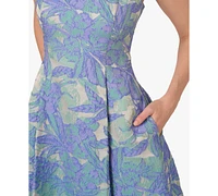 Adrianna Papell Women's Floral Jacquard Fit & Flare Dress