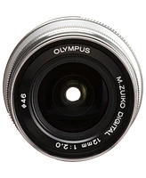 Olympus M.Zuiko Digital Ed 12mm f/2 Lens, for Micro Four Thirds, Silver