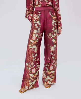Raishma Studio Women's Lauren Burgundy Trousers