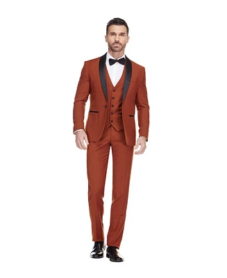 Gino Vitale Men's 3-Piece Slim Fit Shawl Lapel Tuxedo
