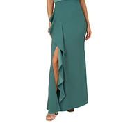 Adrianna Papell Petite One-Shoulder Satin Gown