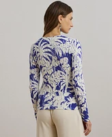 Lauren Ralph Women's Print Cable-Knit Cotton Sweater
