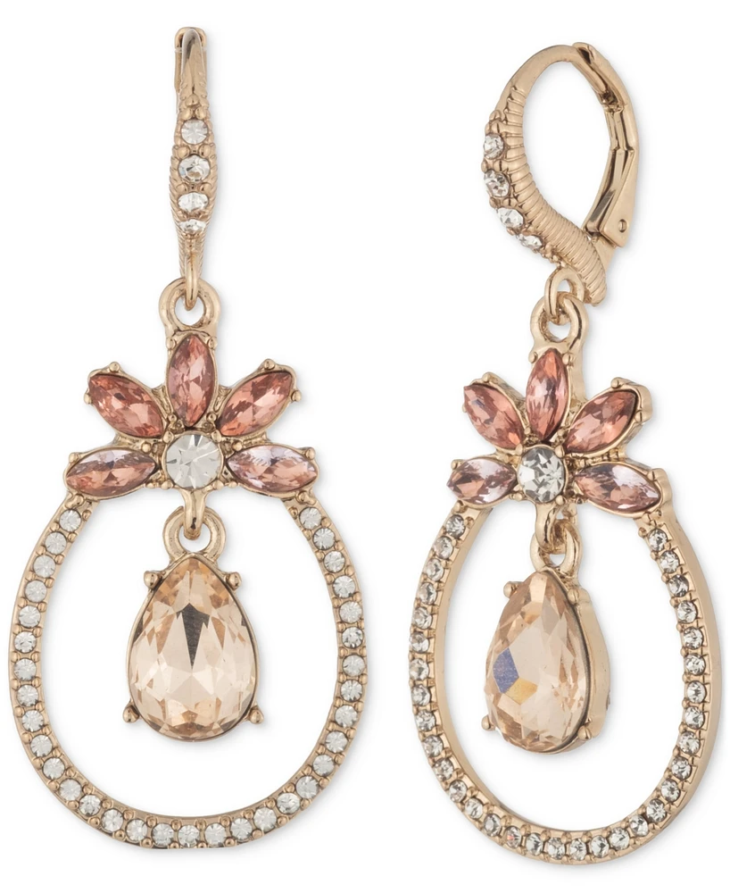 Givenchy Gold-Tone Mixed Crystal Orbital Drop Earrings