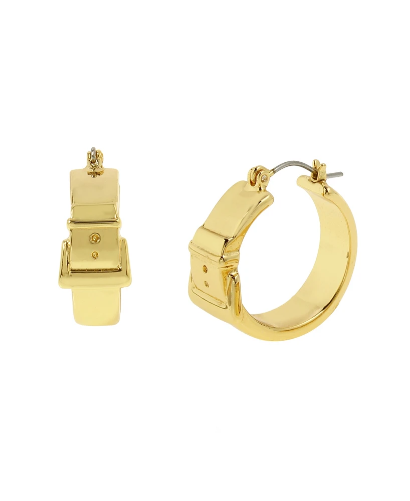 Steve Madden Belt Buckle Hoop Earrings