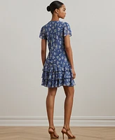 Lauren Ralph Women's Floral Georgette Drop-Waist Dress