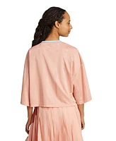 adidas Women's Tiro Cut 3-Strippes Oversized Mesh T-Shirt
