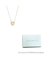 Adornia Fine Heart Halo Necklace 14k gold vermeil