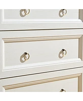 Farmhouse 6 Drawers Dresser for Bedroom, Wood Rustic Wide Chest of Drawers, Storage Dressers Organizer for Bedroom, Living Room, Hallway
