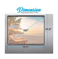 Pyle Universal 100-Inch Roll-Down Manual Projection Screen – Matte White (59.8" x 79.9")