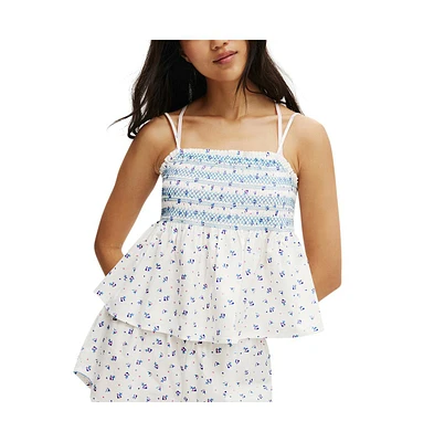 Cotton On Women's Shirred Woven Sleep Set