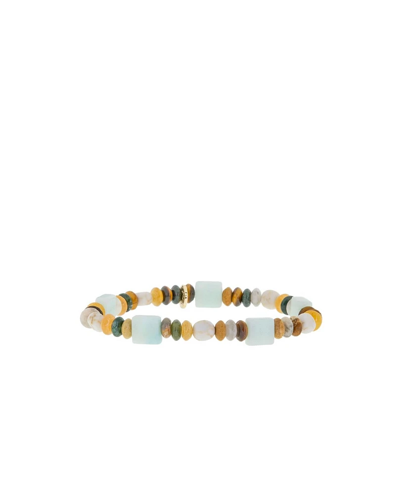 Natural Multi Shape Stone Stretch Bracelet