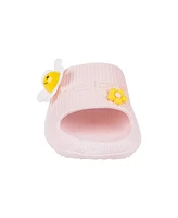 Bebe Little and Big Girls Cute Trendy with Flower Charms Slides
