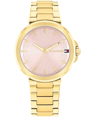 Tommy Hilfiger Women's Quartz Gold-Tone Stainless Steel Bracelet Watch, 34mm