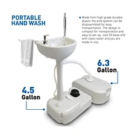 SereneLife Portable Handwash Sink with 24 Liter Waste Holding Tank, Basin Stand, and Rolling Wheels – Ideal for Indoor & Outdoor Use