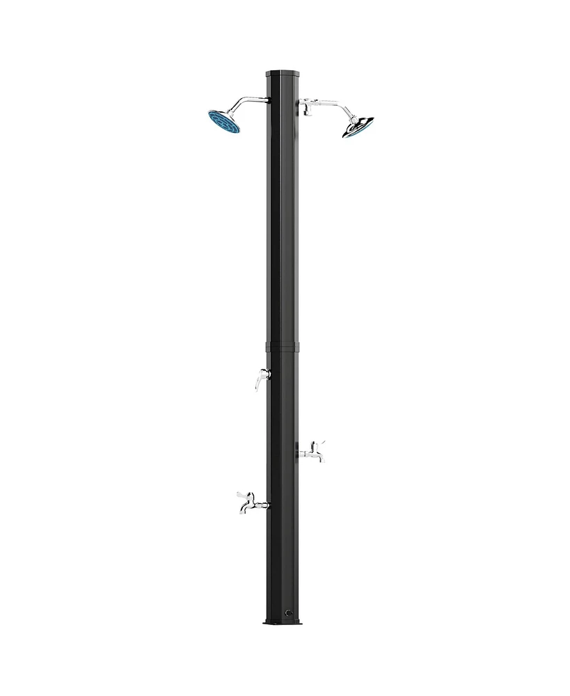 Outsunny 9.2 Gallon Slolar Heated Outdoor Shower with 2 Shower Heads